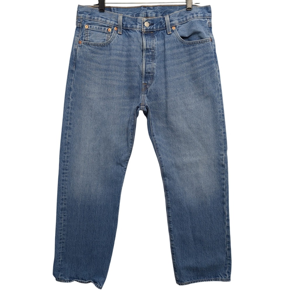 Levis 501 Original Fit Jeans Mens 36x30 Blue Medium Wash Straight Leg‎ Denim